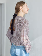 Front ribbon blouse ブラウン size:M model:171cm ANIUTA