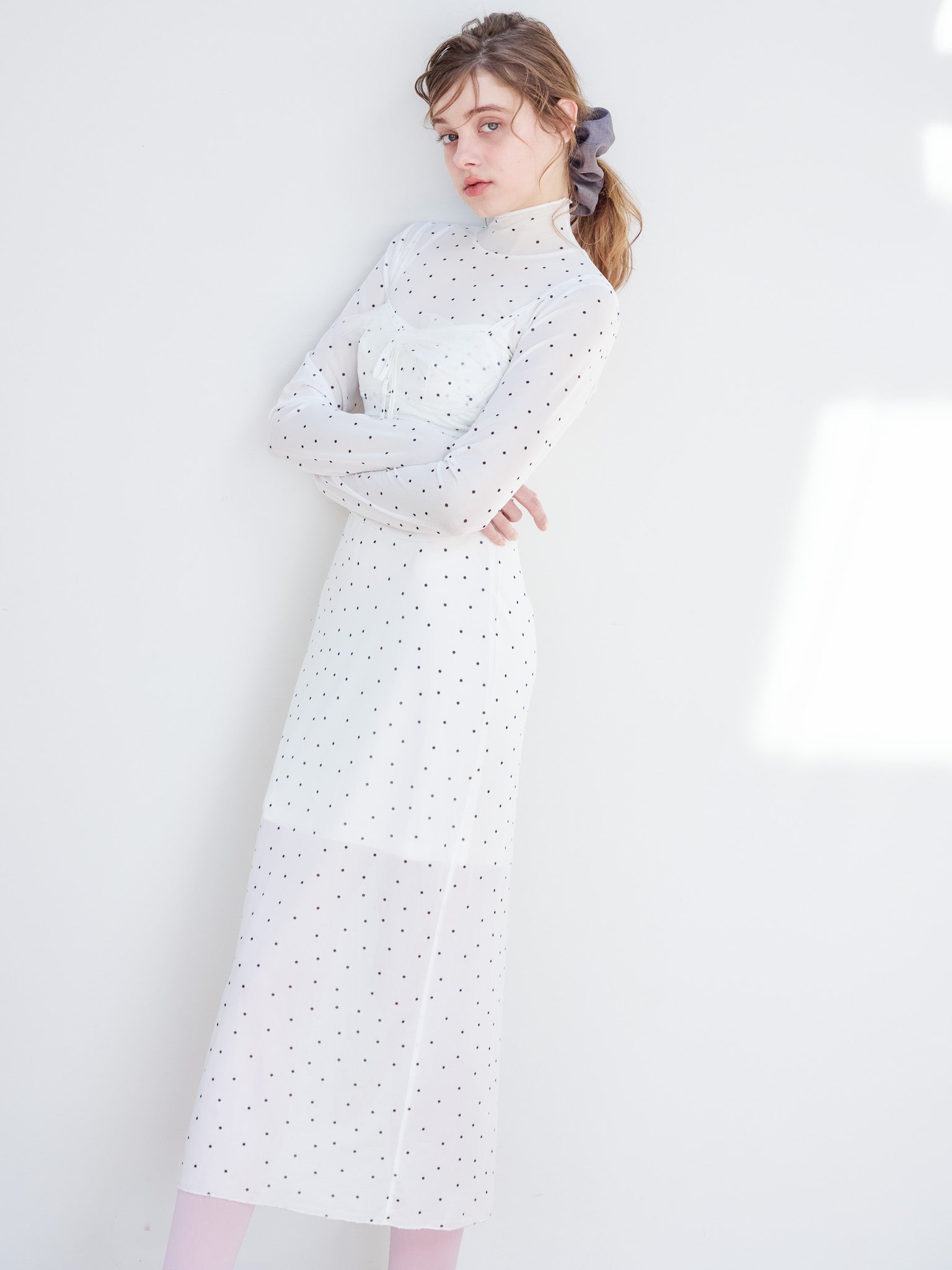 Tulle print dress & bra ホワイト size:M model:174cm KATERYNA