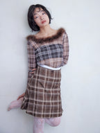 Hem flare mini skirt ブラウン size:M model:161cm 富樫かなえ
