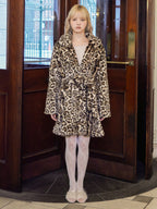 Fur coat レオパード size:M model:163cm MINAMI