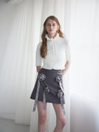 Hem tulle rib knit ホワイト size:M model:174cm LERA