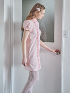 Pintuck mini shirt dress ピンク size:M model:171cm ANIUTA