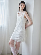 Low belt lace mini dress ホワイト size:M model:170cm ALICE