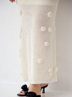 Rose knit hoodie dress ホワイト size:M model:161cm 富樫かなえ