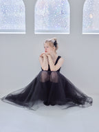 Volume tulle skirt tank dress ブラック size:M model:173cm Olesia