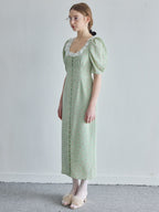 Decollete lace dress ミント size:M model:171cm ANIUTA