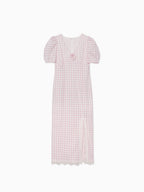Rose gingham dress ピンク