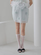 Rose tulle mini skirt ミント size:M model:175cm MARTA