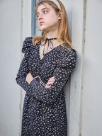 Tulip embroidered dress ブラック size:M model:174cm KATERYNA