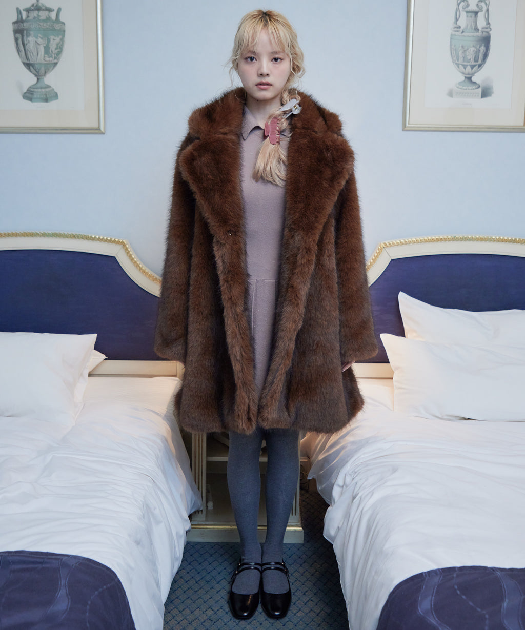 Fur coat ブラウン size:M model:163cm MINAMI