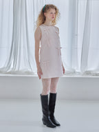 Many ribbon satin mini dress ピンク size:M model:173cm Olesia