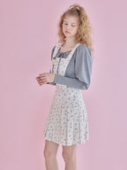 Lace lined cardigan グレー size:M model:173cm Olesia
