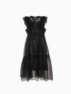 Dot organdy dress ブラック