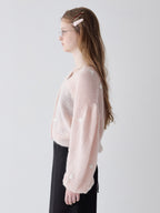 Many rose embroidery cardigan ピンク size:M model:173cm ALINA