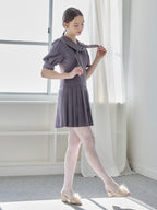 Low waist pleated mini dress グレー size:M model:171cm ANIUTA