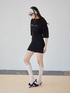 Logo T-shirt dress ブラック size:M model:172cm GINEVRA