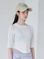 Rose embroidery eyelet short top ホワイト size:M model:170cm ALICE