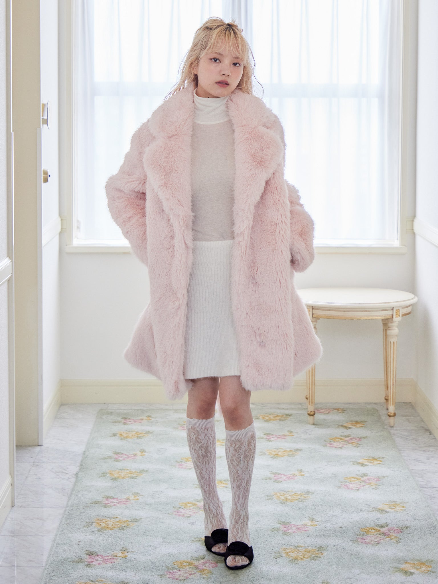 Fur coat ピンク size:M model:163cm MINAMI