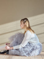 Tulle tiered volume skirt グレー size:M model:174cm KATERYNA