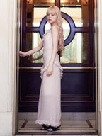Mohair crochet cami dress ピンク size:M model:163cm MINAMI