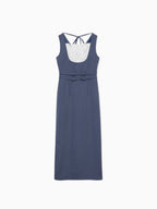 Ribbon waist dress ブルー