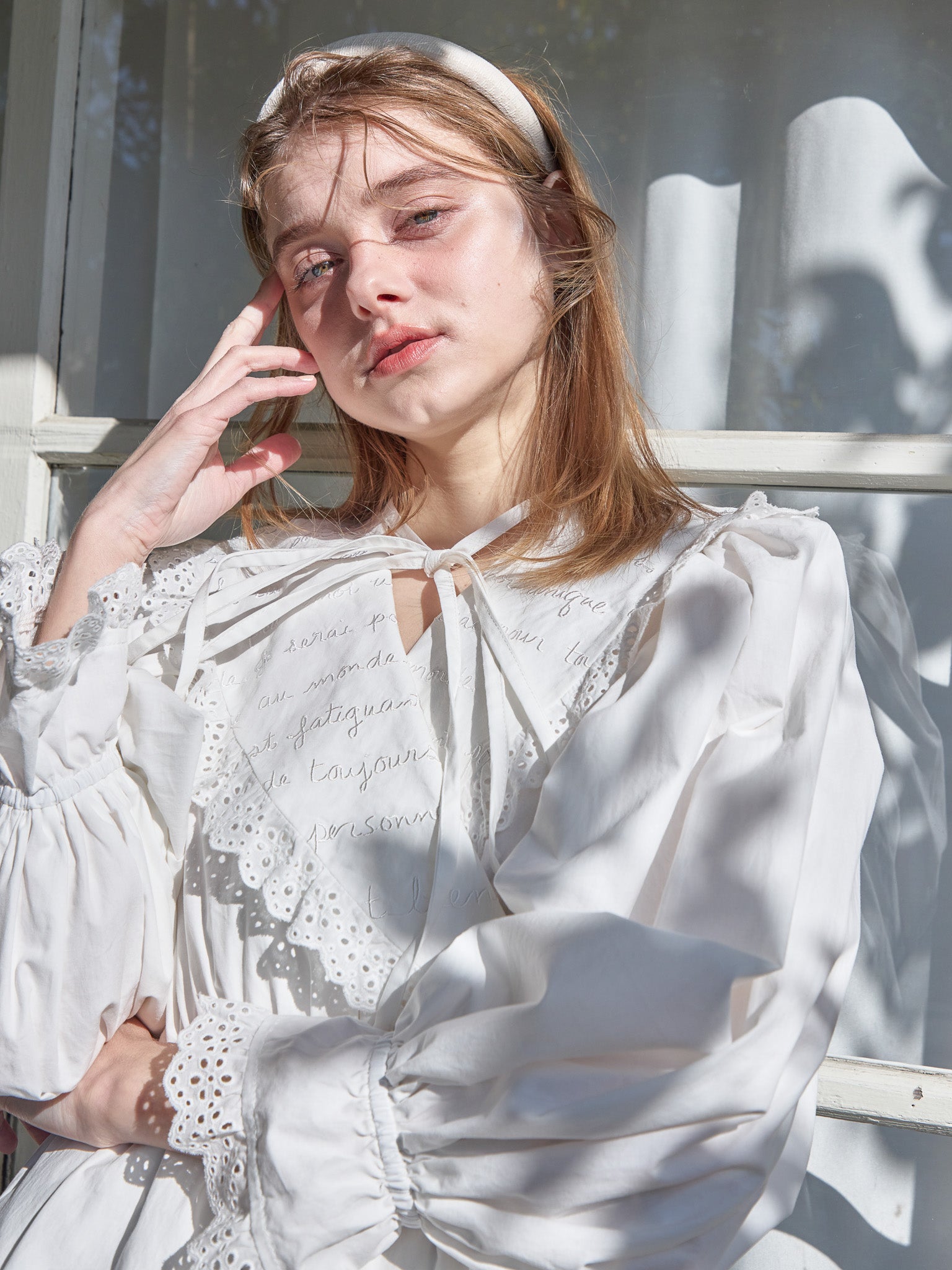 French letter collar wrap mini dress ホワイト size:M model:174cm KATERYNA