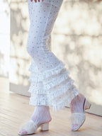 Frill tulle print pants ホワイト size:M model:174cm KATERYNA