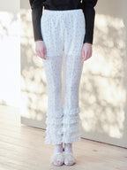 Frill tulle print pants ホワイト size:M model:174cm KATERYNA