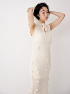 Rose knit hoodie dress ホワイト size:M model:161cm 富樫かなえ