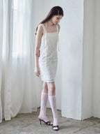 Low belt lace mini dress ホワイト size:M model:170cm ALICE