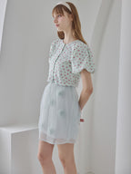 Rose tulle mini skirt ミント size:M model:175cm MARTA