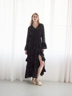 Hoodie race dress ブラック size:M model:174cm LERA
