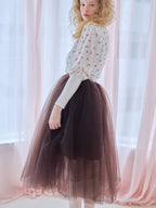 Volume tulle skirt tank dress ブラウン size:M model:173cm Olesia