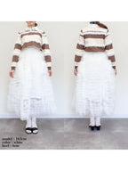 Tulle tiered volume skirt ホワイト