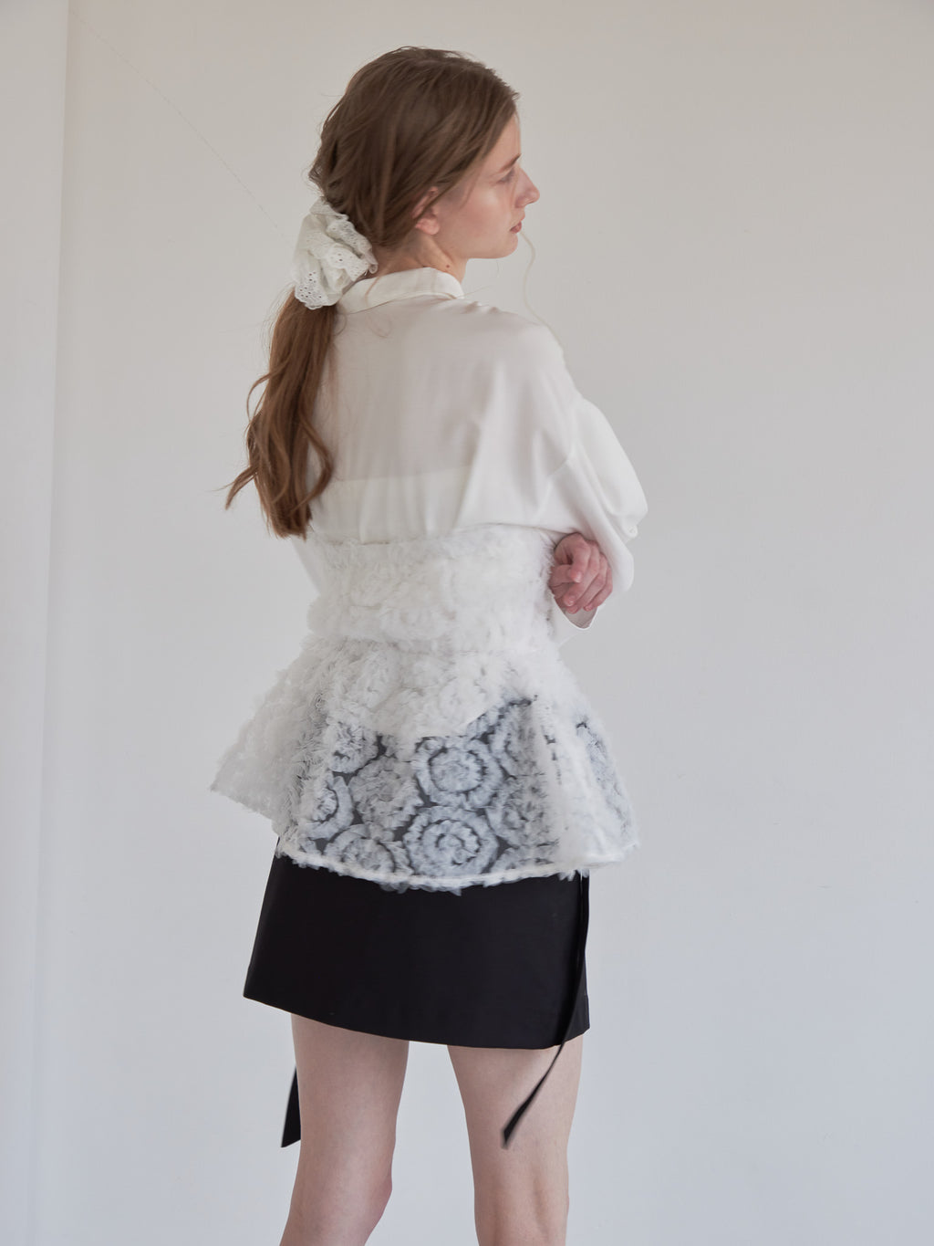 Tulle bare top & shirt set ホワイト size:M model:174cm LERA