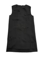 Many ribbon satin mini dress ブラック