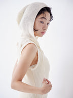 Rose knit hoodie dress ホワイト size:M model:161cm 富樫かなえ
