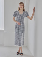 Rose gingham dress ブラック size:M model:175cm MARTA