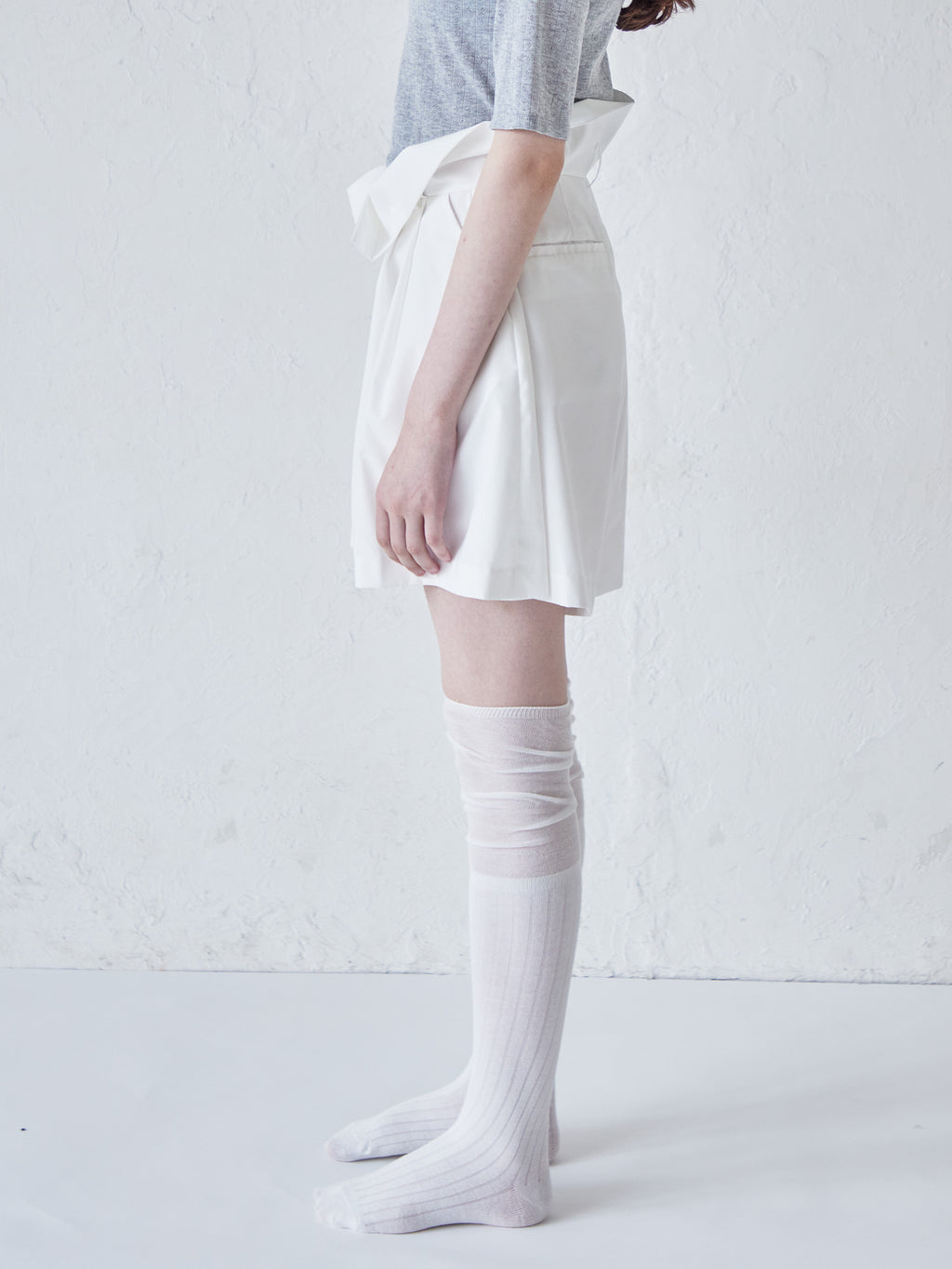 High waist volume short pants ホワイト size:M model:170cm ALICE