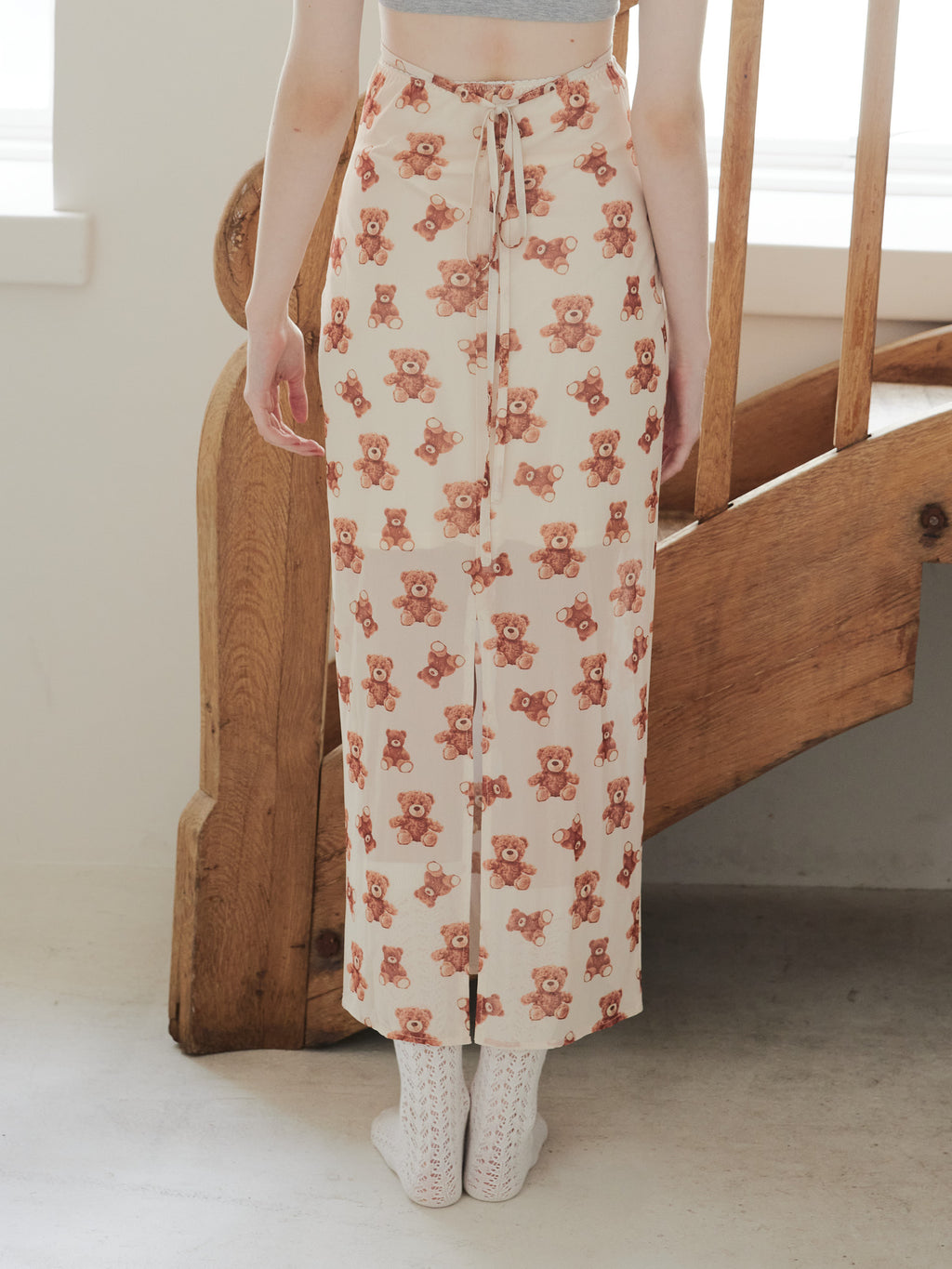 Teddy bear tulle skirt アイボリー size:M model:173cm DASHA.G