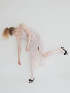 Frill slit cami dress ピンク size:M model:173cm Olesia