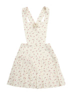 Rose pleated apron dress ホワイト