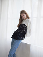 Tulle bare top & shirt set ブラック size:M model:174cm LERA