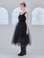 Volume tulle skirt tank dress ブラック size:M model:173cm Olesia
