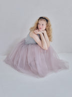Volume tulle skirt tank dress グレー size:M model:173cm Olesia