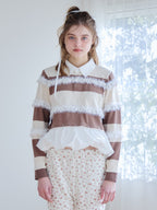 Balloon hem rugby shirt モカ size:M model:174cm KATERYNA