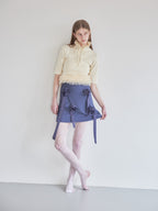 Rose mini skirt ブルー size:M model:174cm LERA