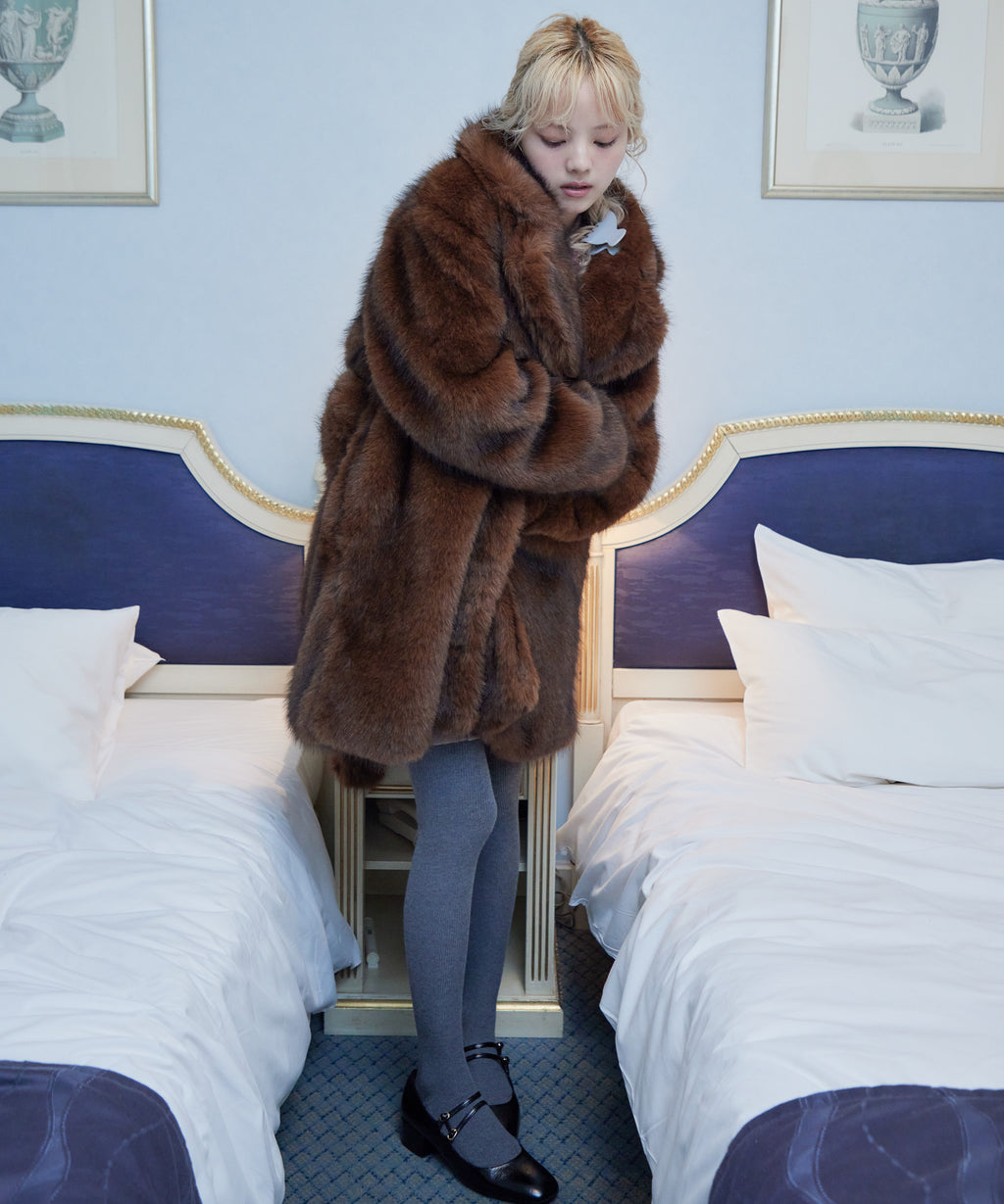 Fur coat ブラウン size:M model:163cm MINAMI