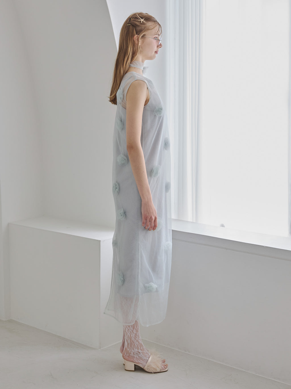 Rose tulle dress ミント size:M model:175cm MARTA