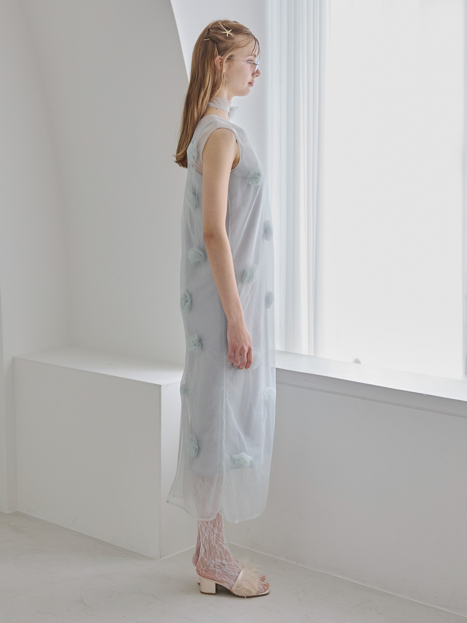 Rose tulle dress ミント size:M model:175cm MARTA